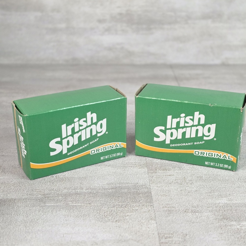 Irish Spring Original Soap Bars Old Formula No Flaxseed Linseed Oil Vintage 2pcs